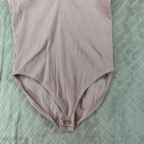 Express One Eleven Womens XS Bodysuit One Piece Pink Ribbed V Neck Sleeveless - Picture 4 of 13